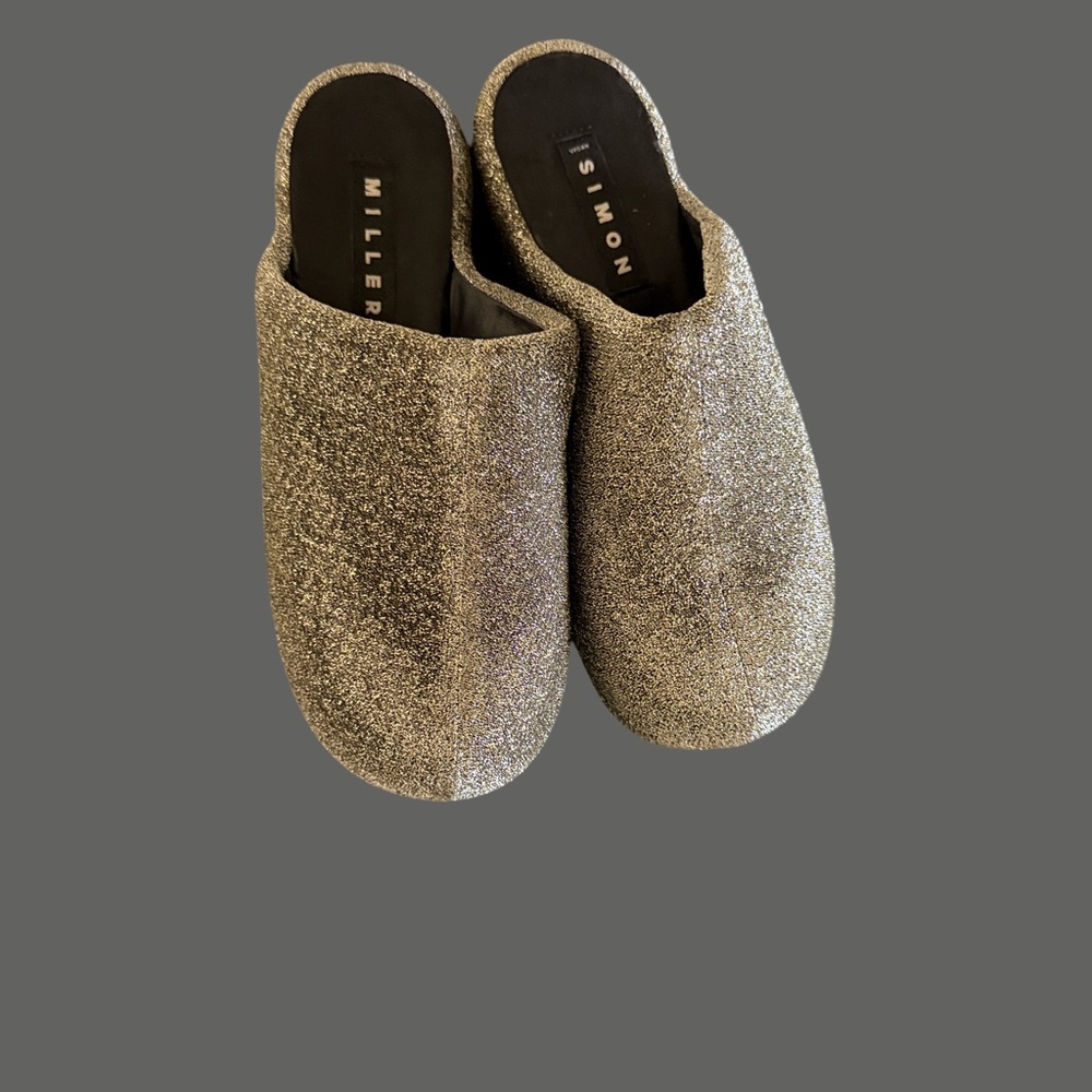 Simon Miller Glittery Silver Mules